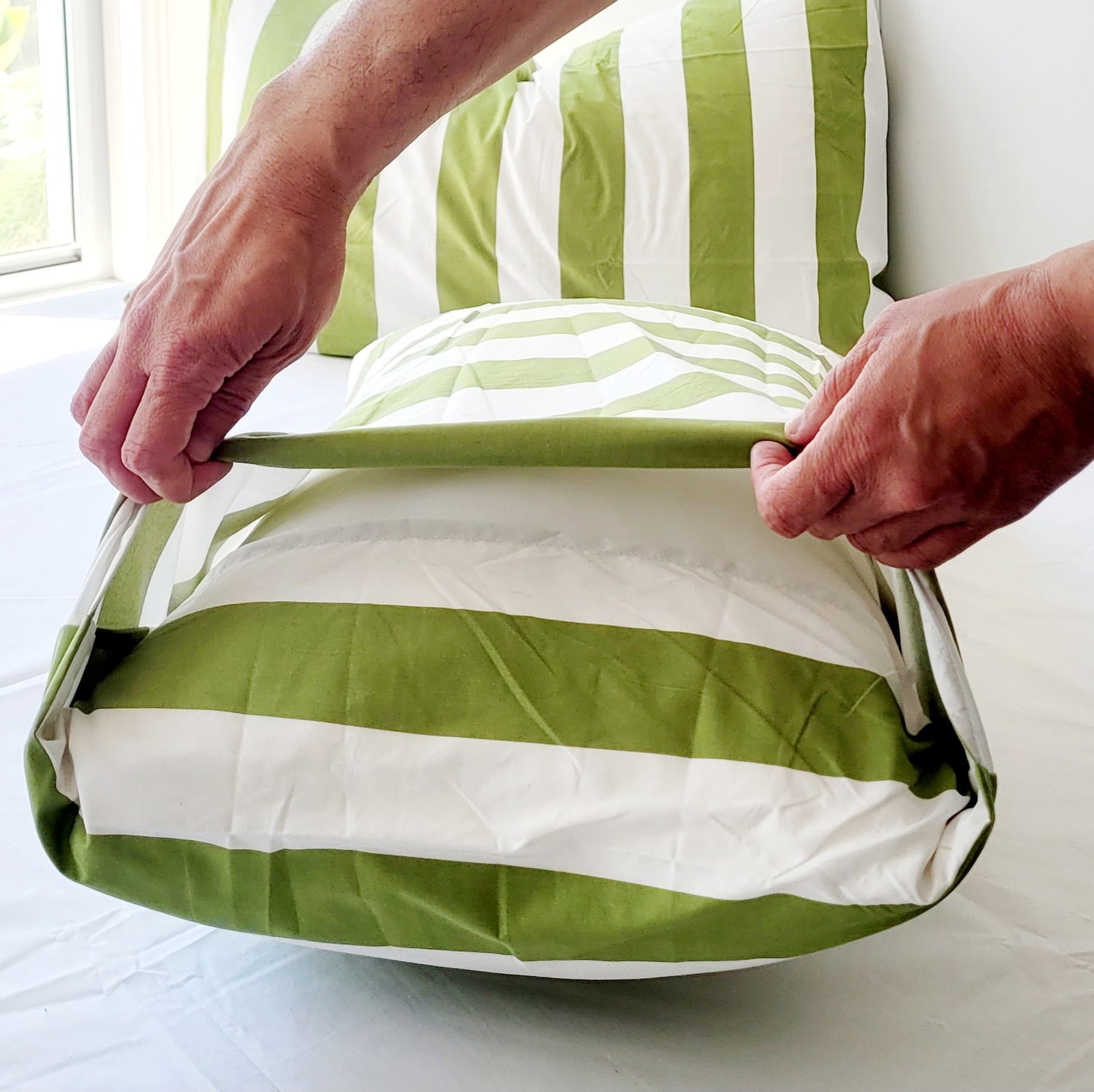 OLIVE STRIX Pillowcase Pair
