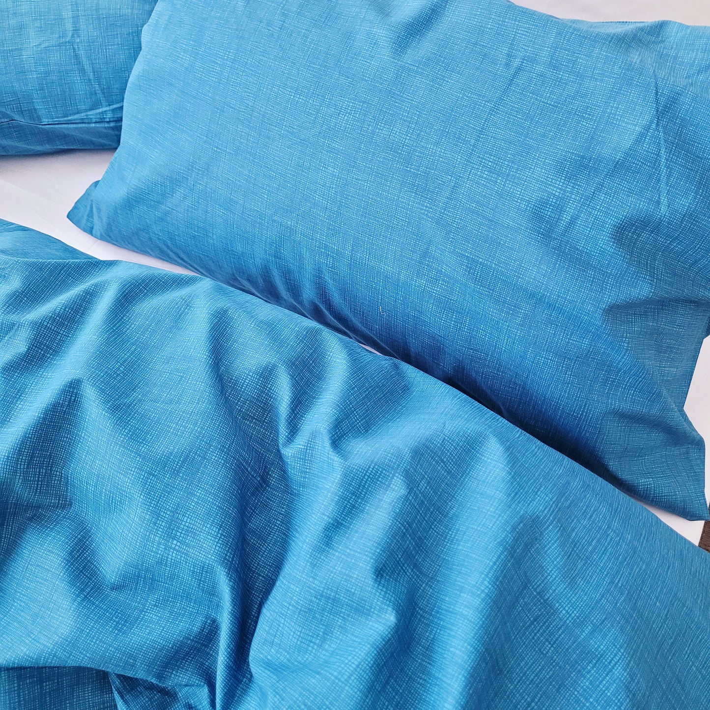 Blue Textured Print Quilt Cover Set | Pure Cotton with Ornate Patterns