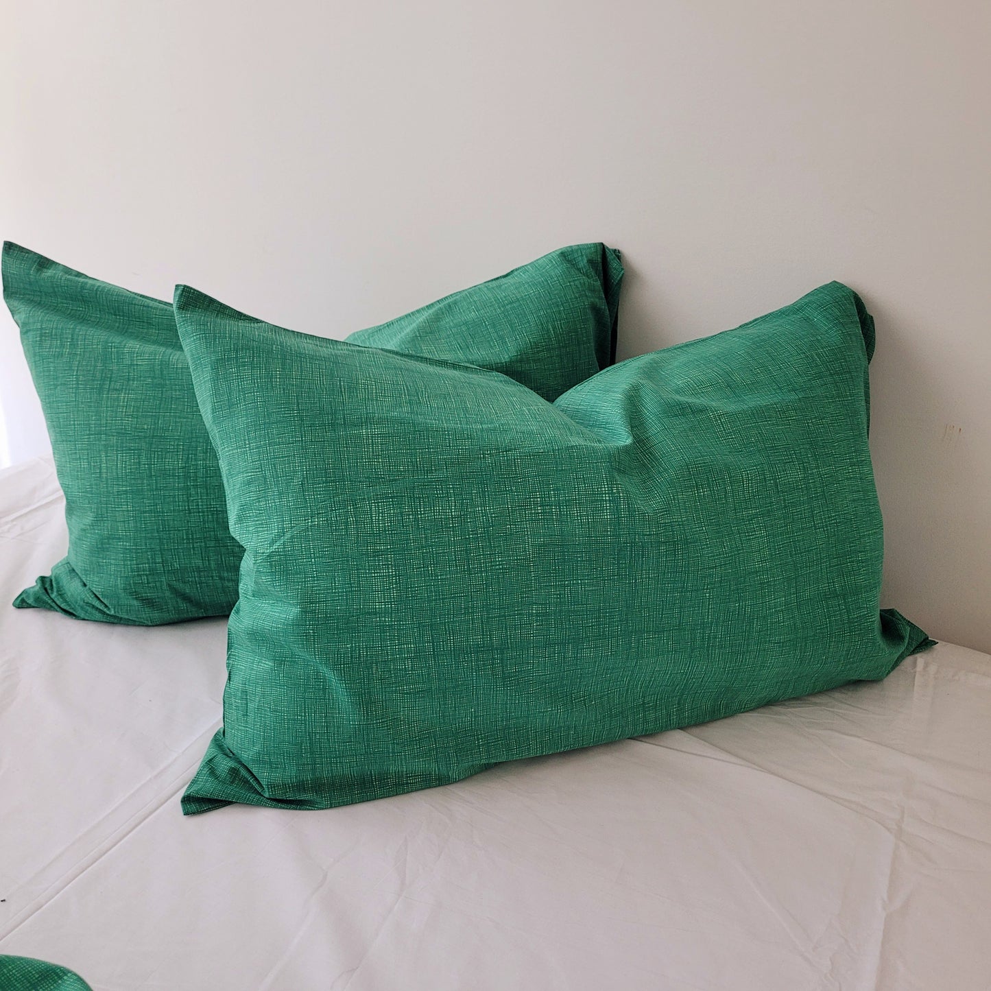 Green Textured Print Quilt Cover Set -Pure Cotton with Ornate Patterns