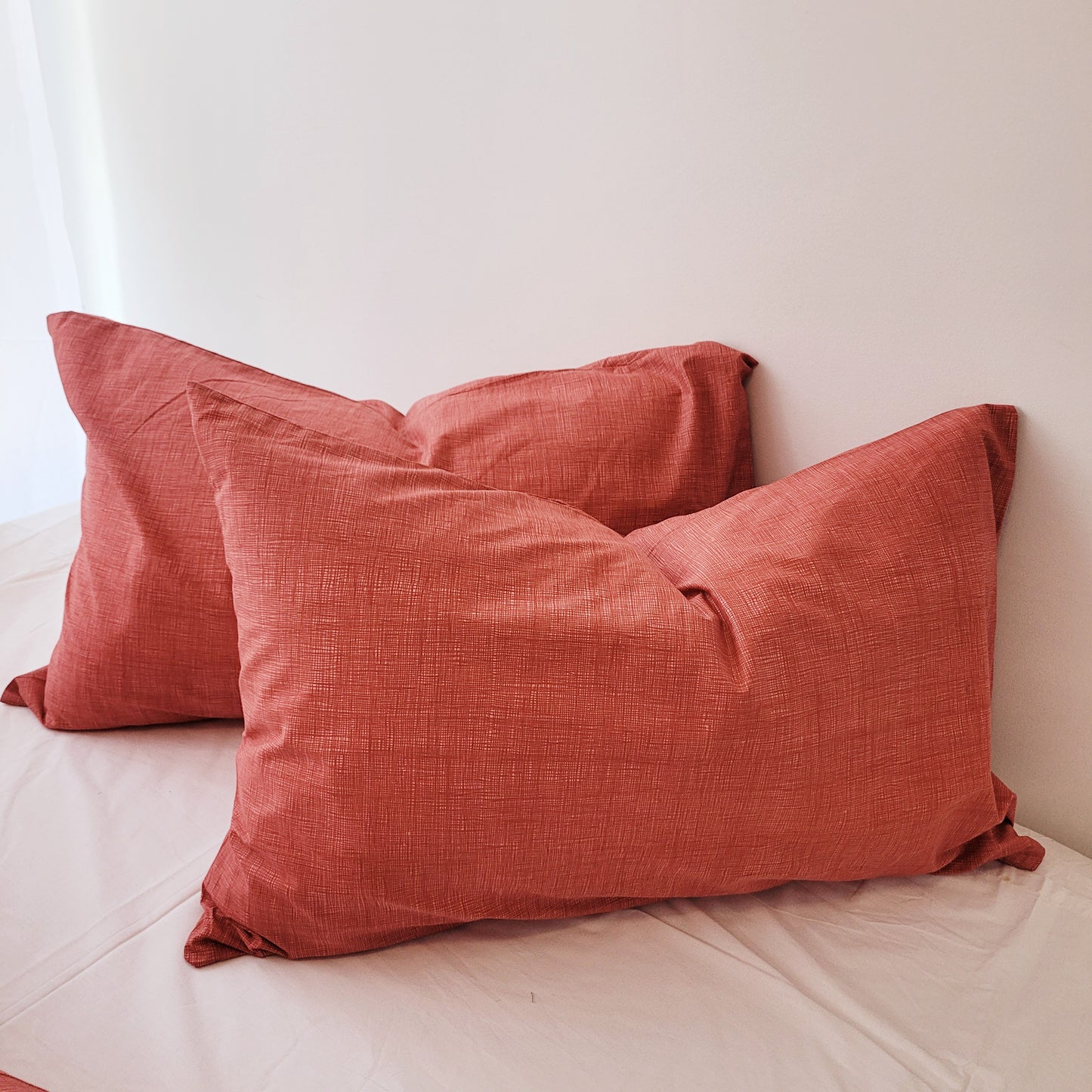 Coral Textured Print Quilt Cover Set - Pure Cotton with Ornate Patterns