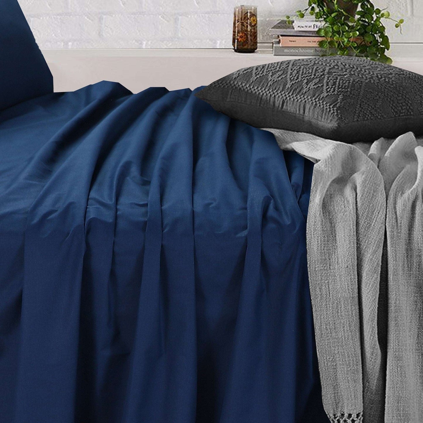 Sheet Set | Deep Blue Bed Sheet with Pillow Covers
