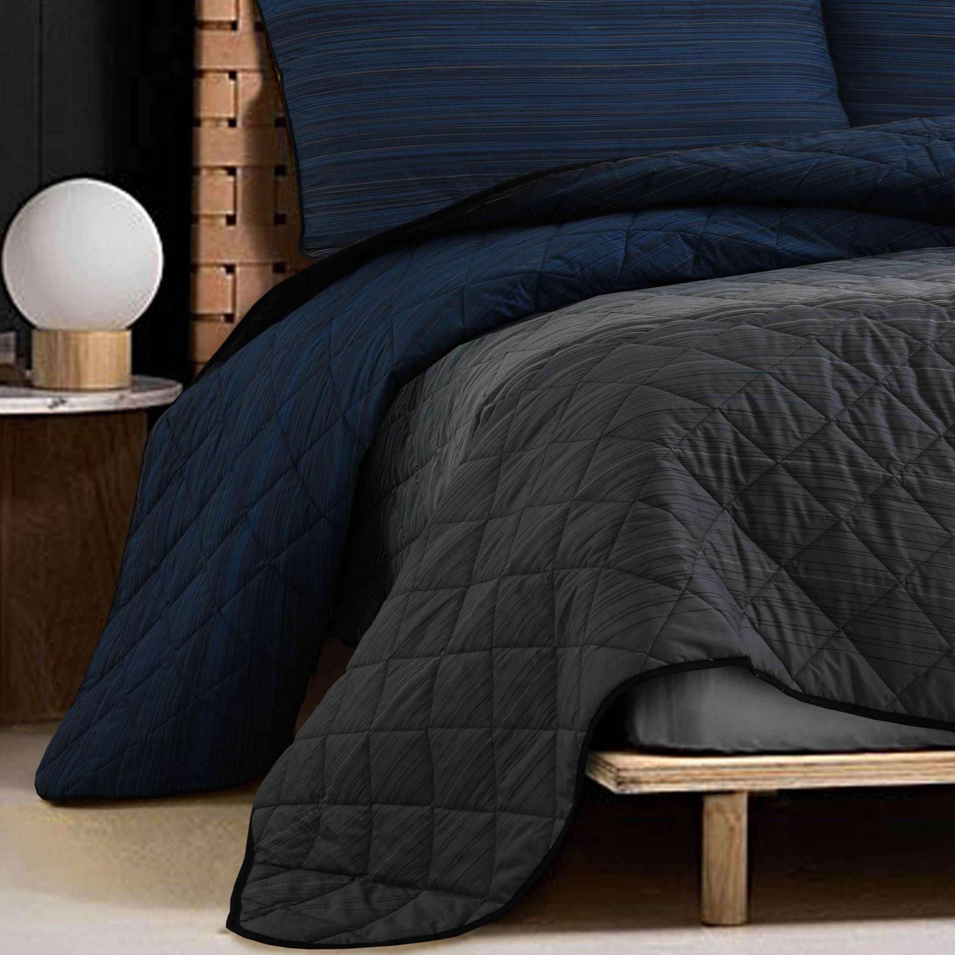Coverlets | Grey Black Stripes