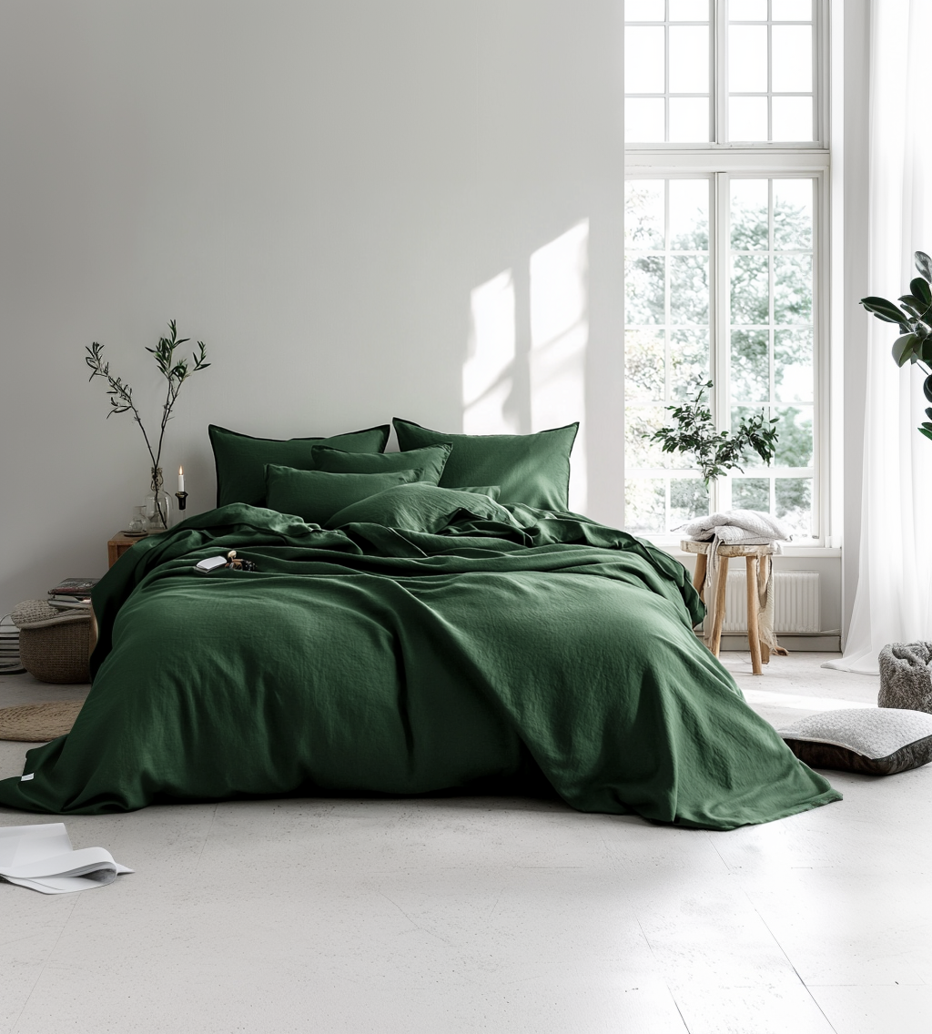 Minimal Luxe Plain Quilt Cover Set – Breathable & Naturally Soft | Sage Green