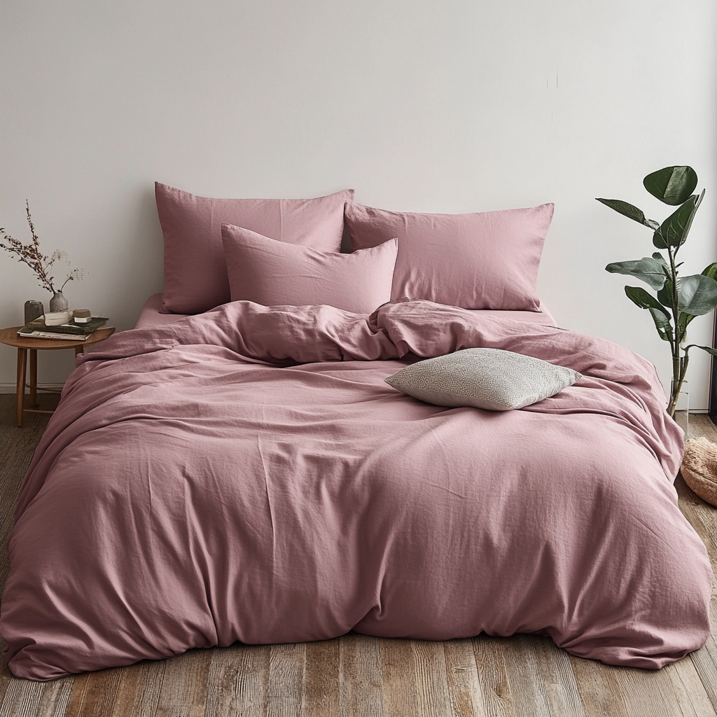Royal Cotton Quilt Cover Set with Pillowcases | Dawn Pink