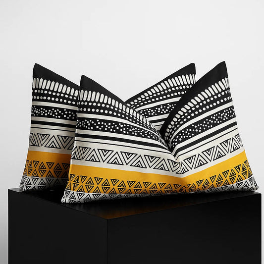 Black & Yellow Ember Pillowcases-Standard size|100% Cotton