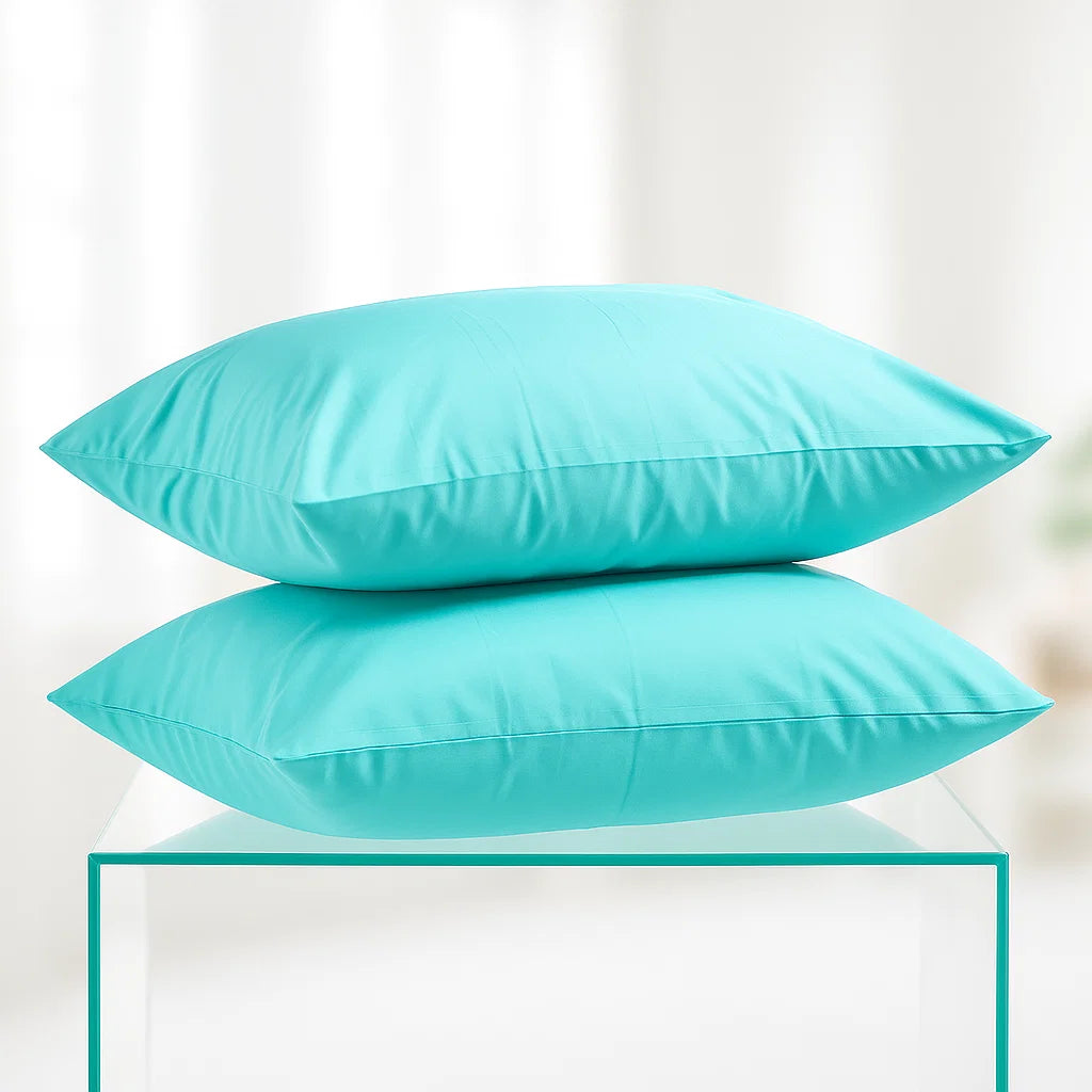 Aqua Green Pillowcases – Standard Size | 100% Cotton
