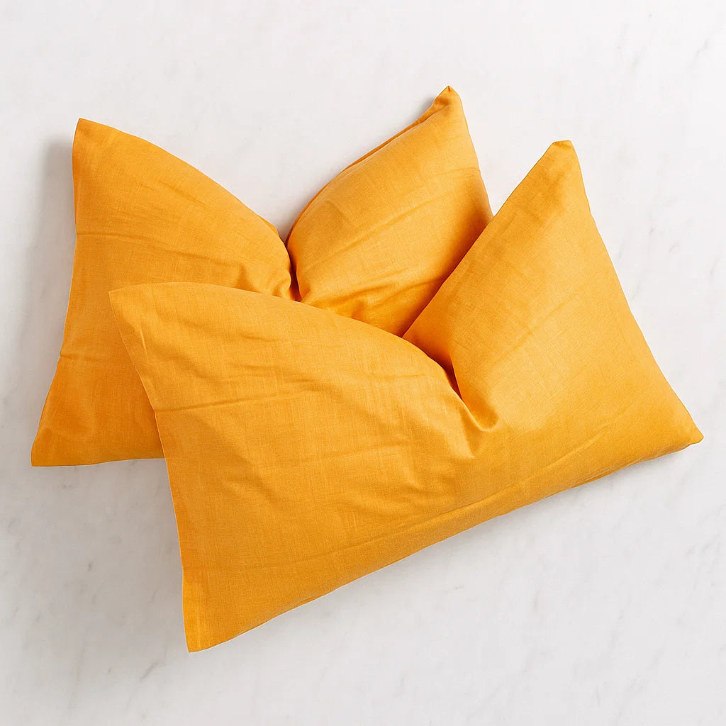 Yellow Textured Print Pillowcases-Standard size | 100% Cotton