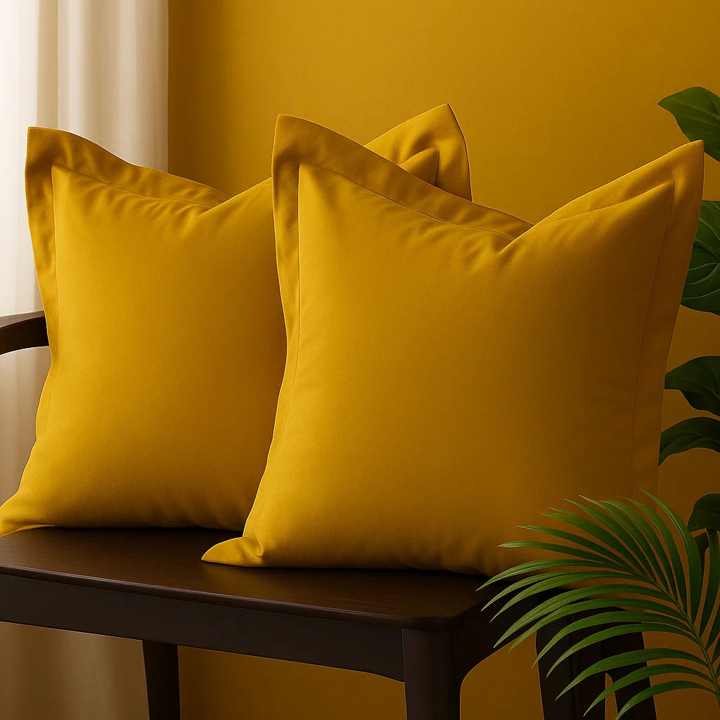 Mustard Europeon Pillowcase | 100% Cotton