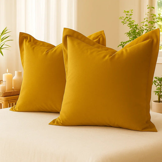 Mustard Europeon Pillowcase | 100% Cotton