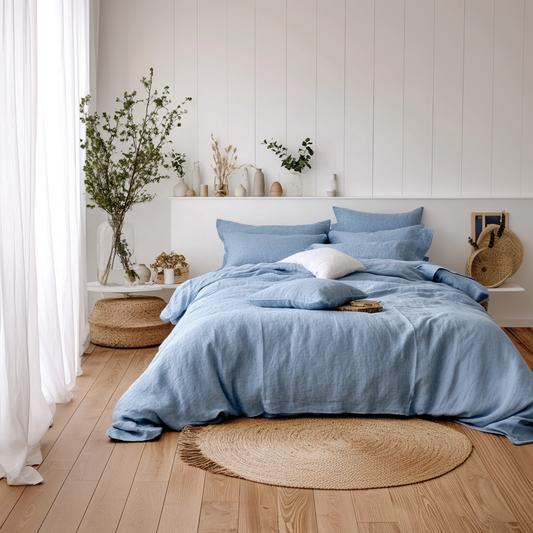 Blue Quilt Cover Set-Hypoallergenic Bedding