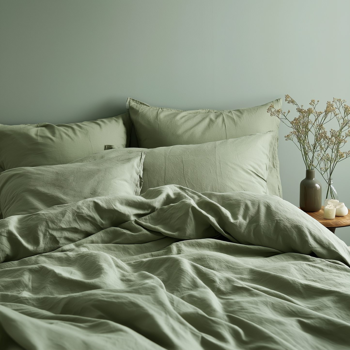 Light Sage Quilt Cover Set -Ultra-Soft Bed Linen