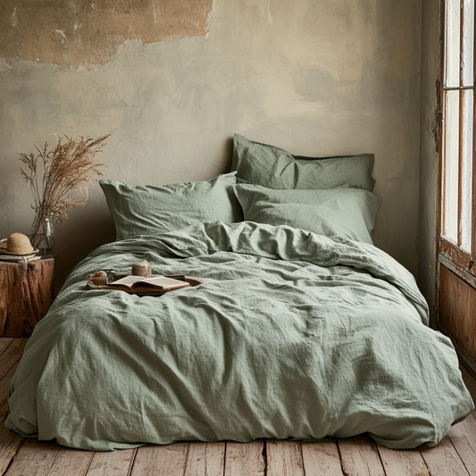 Light Sage Quilt Cover Set -Ultra-Soft Bed Linen