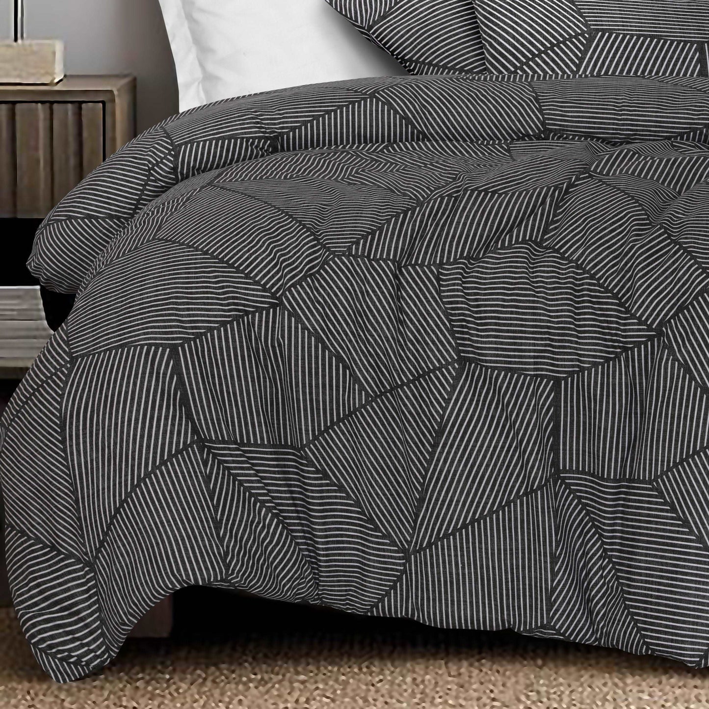 Ariana Carbon Pure Cotton Quilt Cover Set