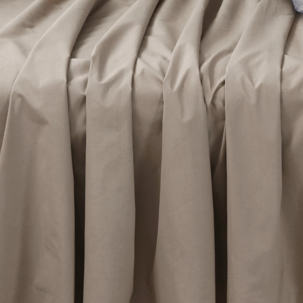 Cotton Rich Flat & Fitted Sheet Set – Light, Durable with a Crisp Finish | Beige