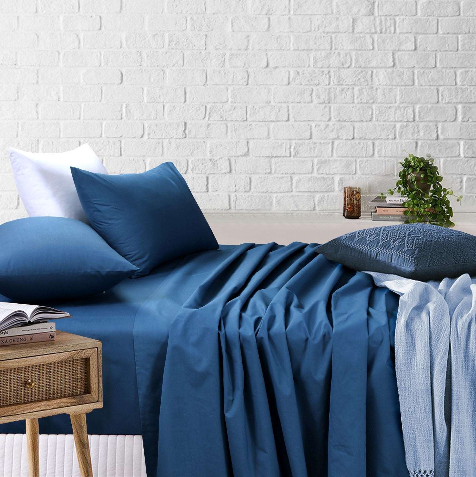 Sheet Set | Blue Bed Sheet with Pillow Covers