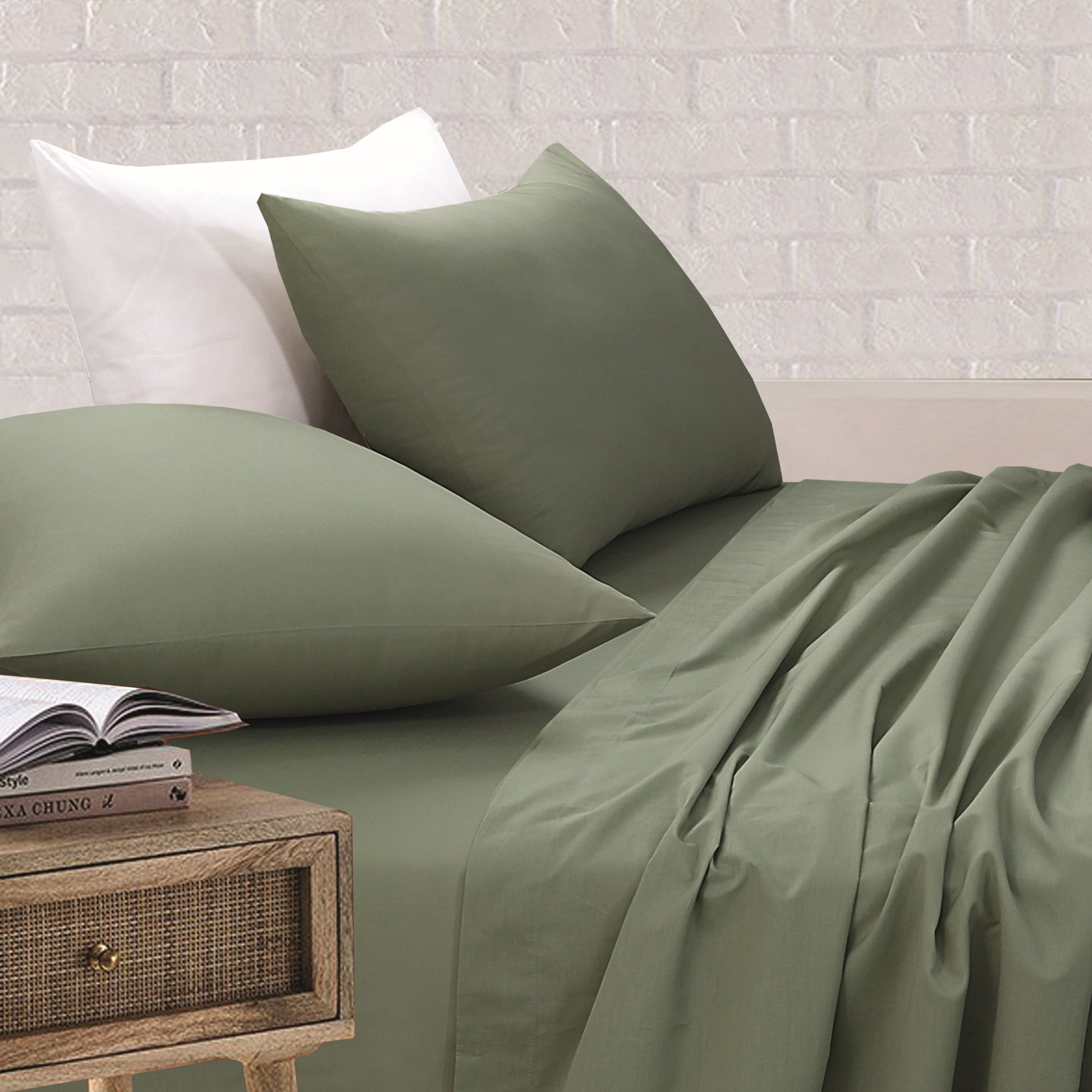 Bed Sheets with Pillow Covers | Royale Cotton Sheet Set Light Sage