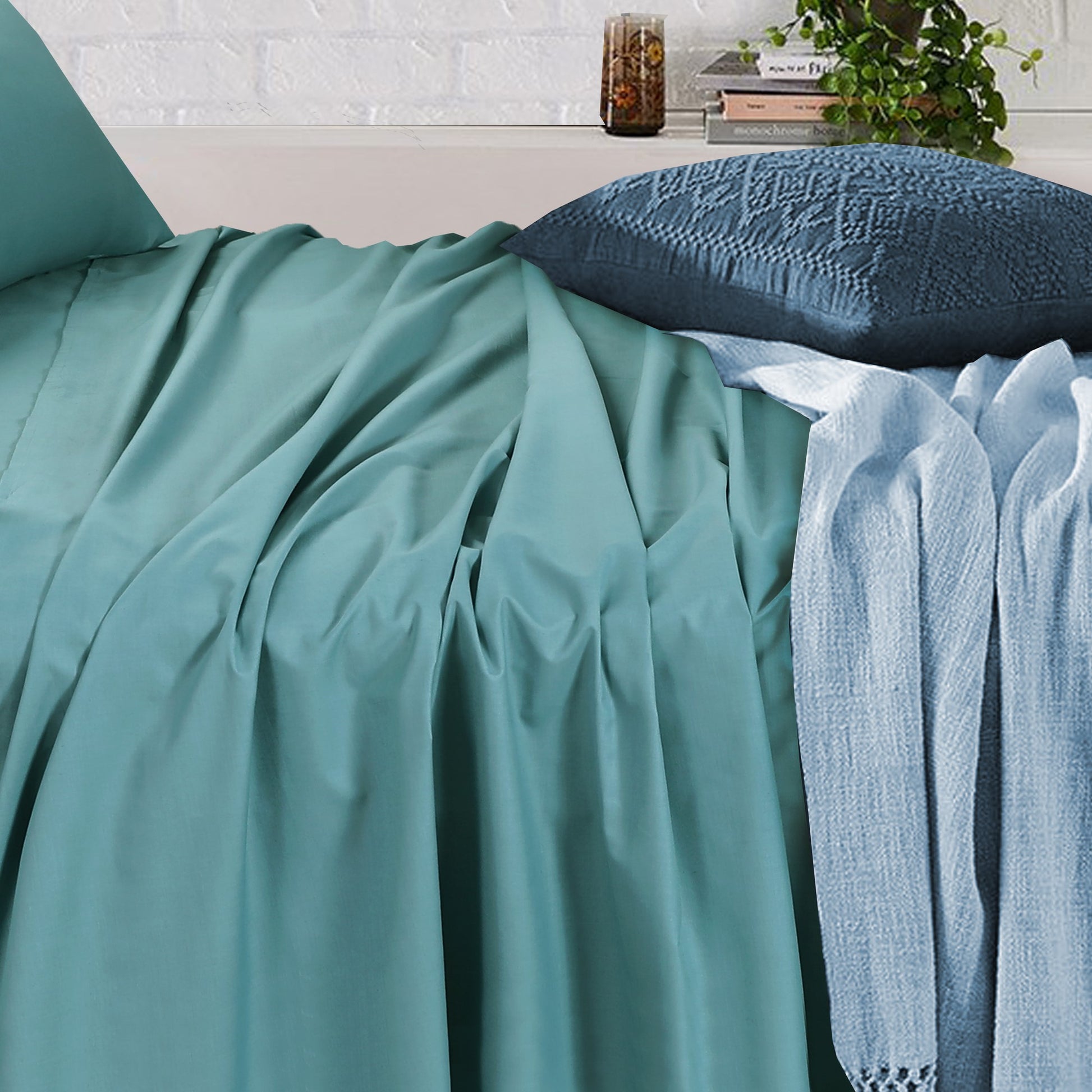 Sheet Set | Mint Green Bed Sheet with Pillow Covers