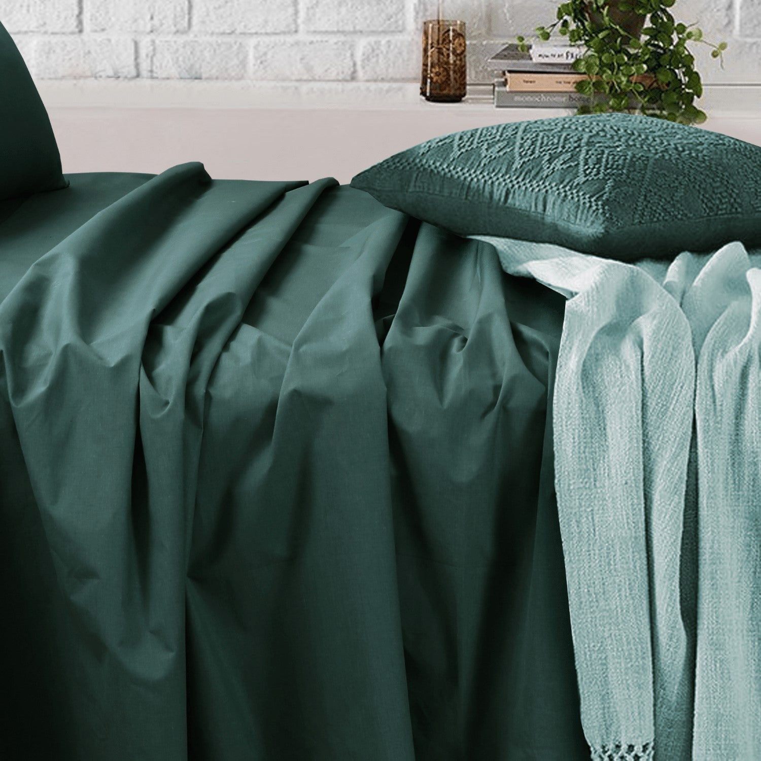 Sheet Set With Pillow Covers | Royale Cotton Bed Sheet Sage