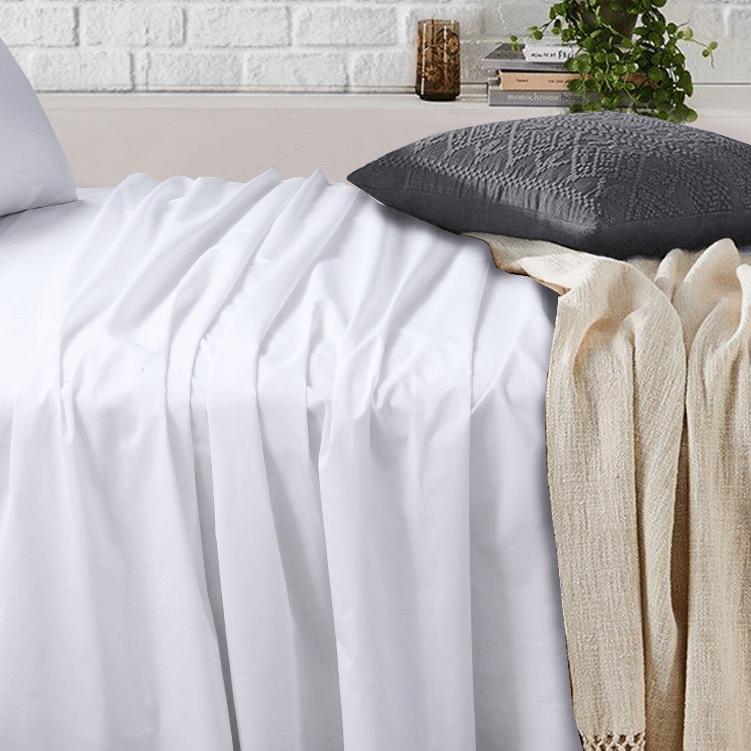 White Bed Sheet with Pillow Covers | Sheet Set