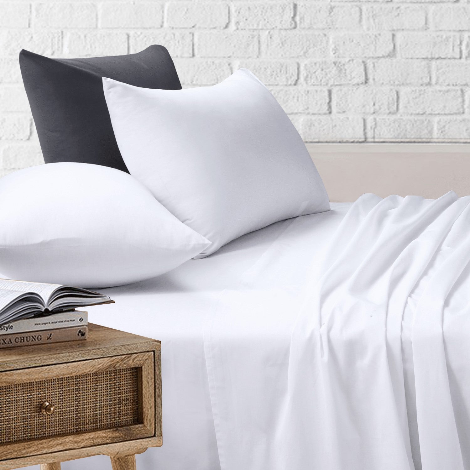 White Bed Sheet with Pillow Covers | Sheet Set