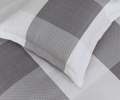 Check Europeon Pillowcases | Ash Grey