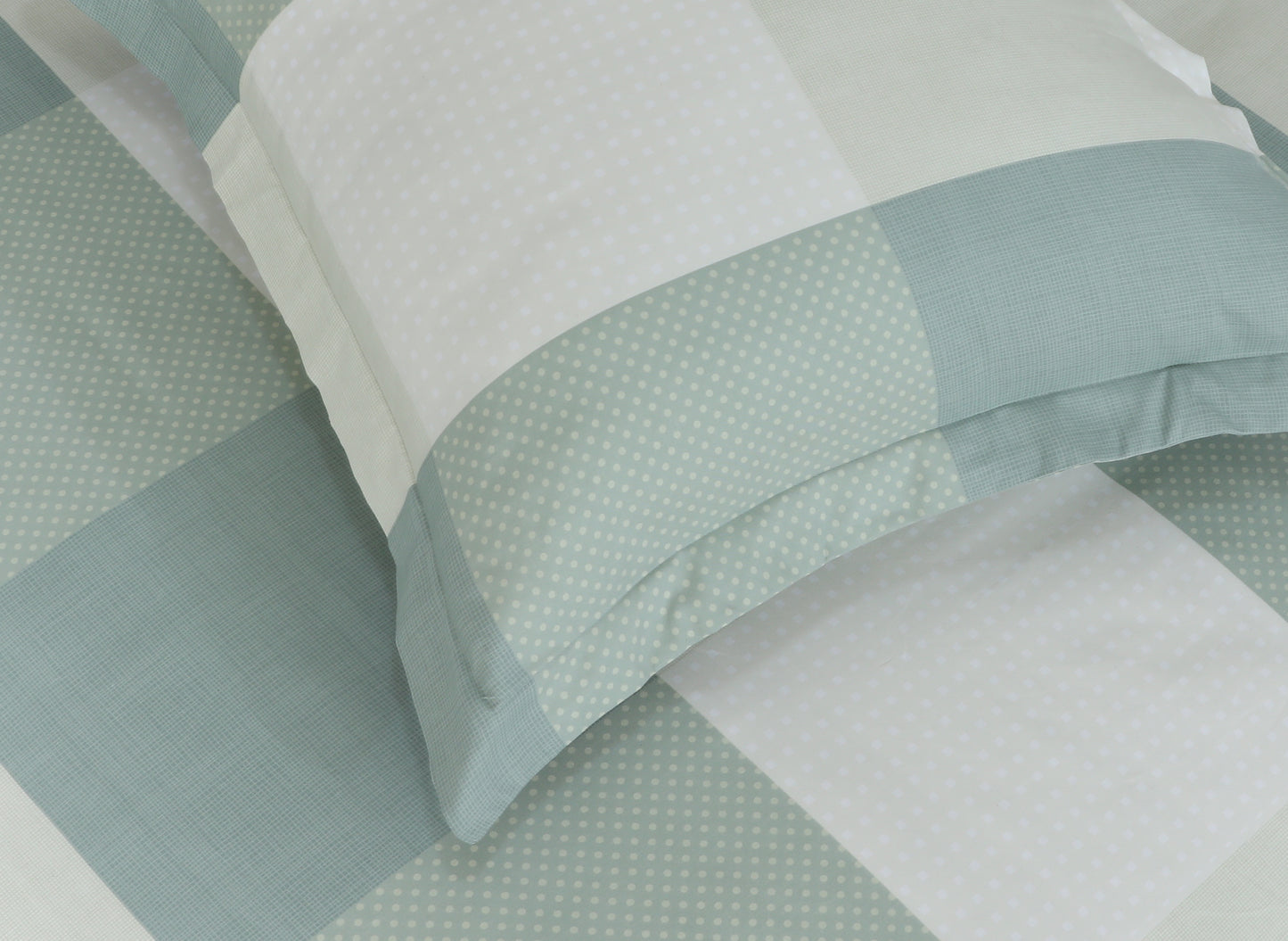 Check Europeon Pillowcases | Pastel Green
