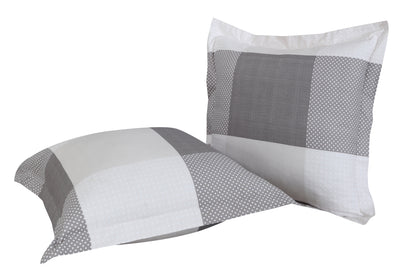 Check Europeon Pillowcases | Ash Grey