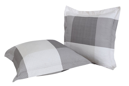 Check Europeon Pillowcases | Ash Grey