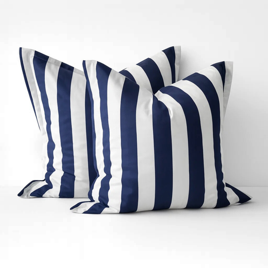 NAVY STRIX European Pillowcase Pair