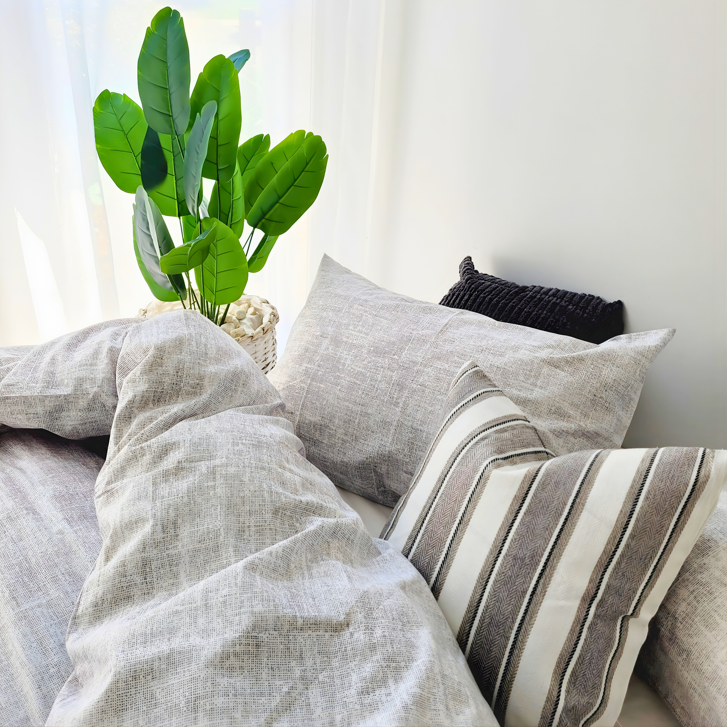 Ana-Eco Living Ultra Light Quilt Cover Set |Pure Cotton Percale