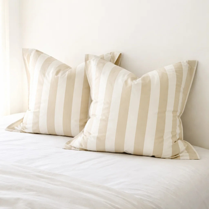 BEIGE STRIX European Pillowcase Pair