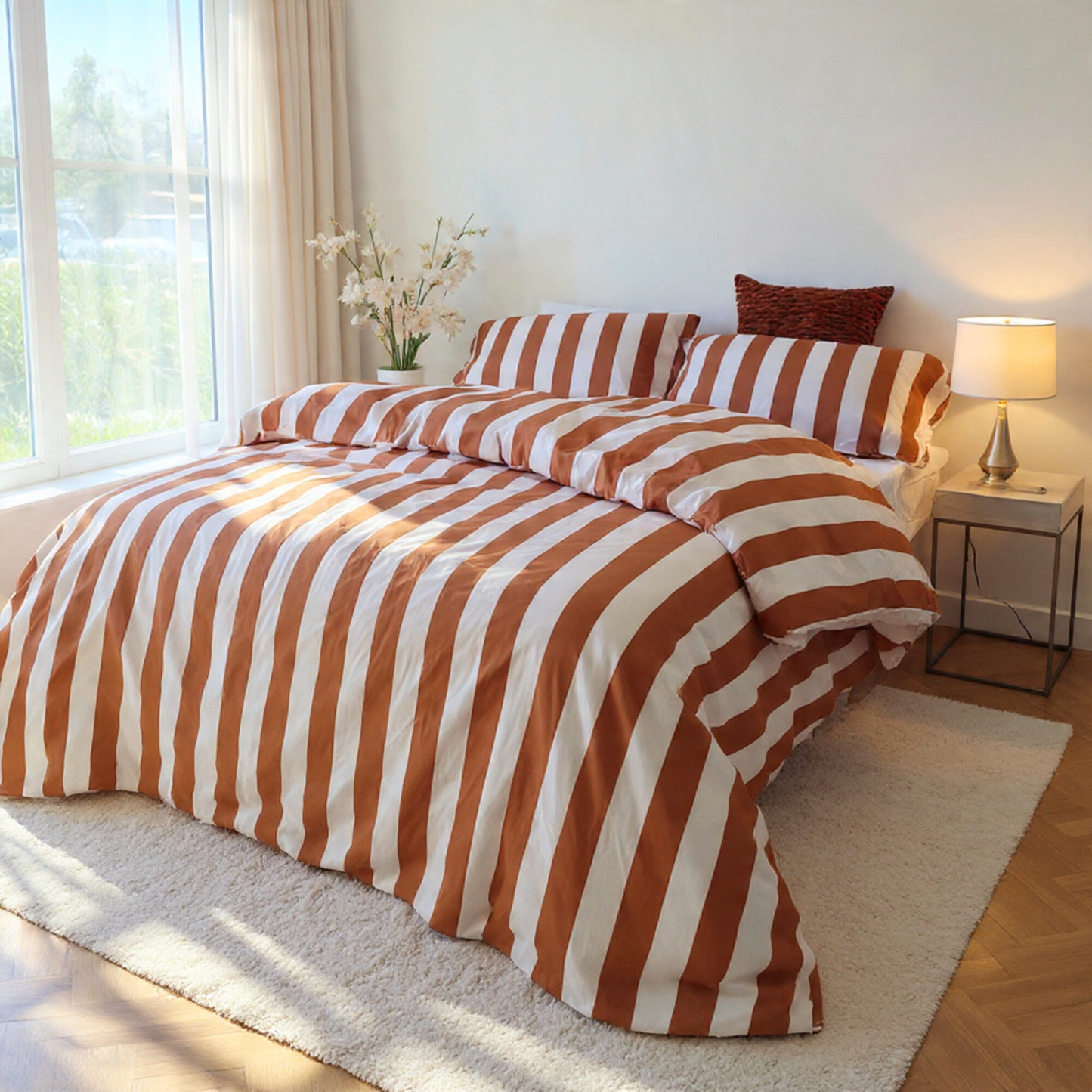 Rust Strix Microfiber Quilt Cover – Ultra-Soft & Luxury Bedding