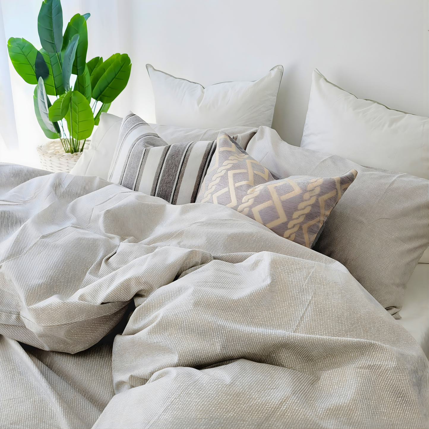 Aria Quilt Cover Set – Soft with Fade-Resistant Colors -Pure Cotton Percale