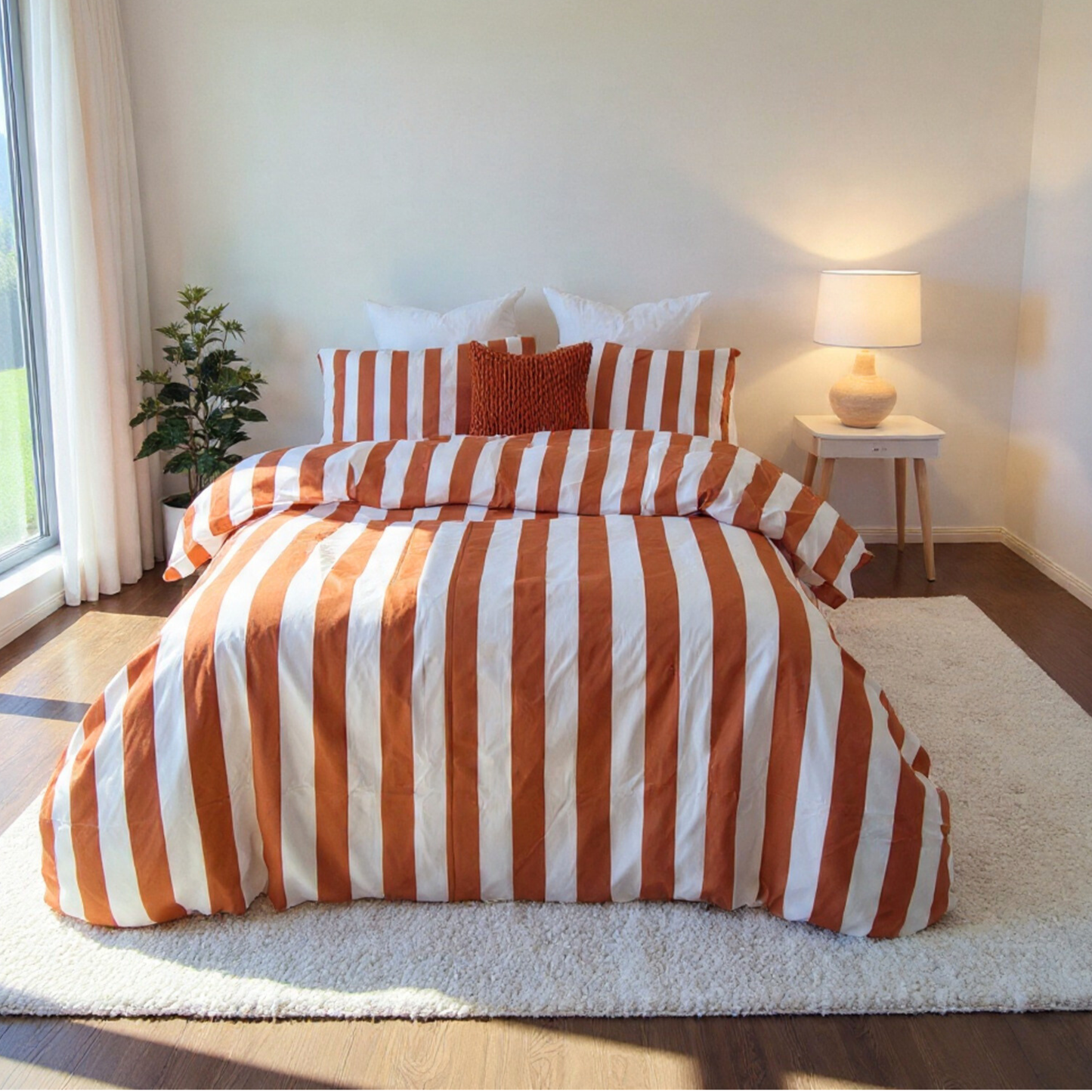 Rust Strix Microfiber Quilt Cover – Ultra-Soft & Luxury Bedding