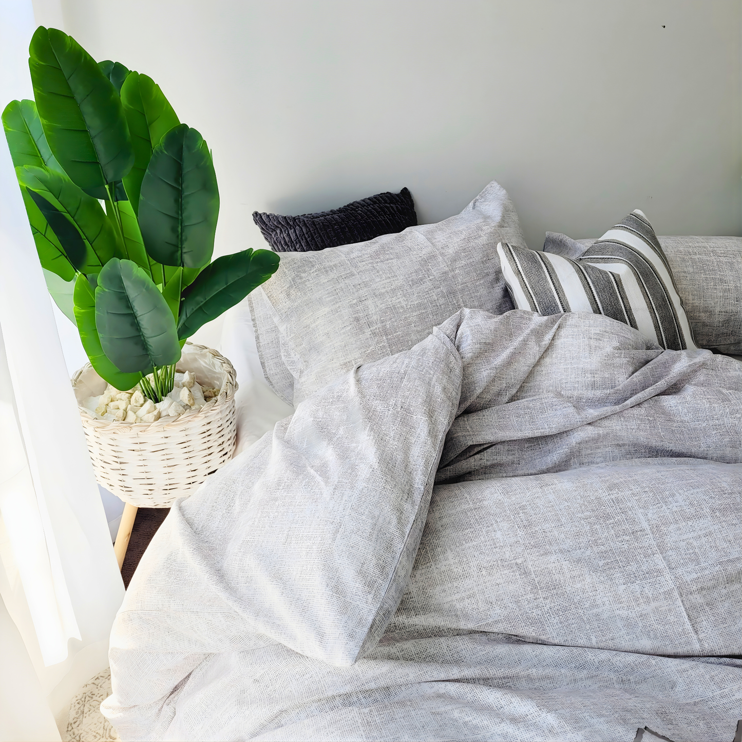 Ana-Eco Living Ultra Light Quilt Cover Set |Pure Cotton Percale