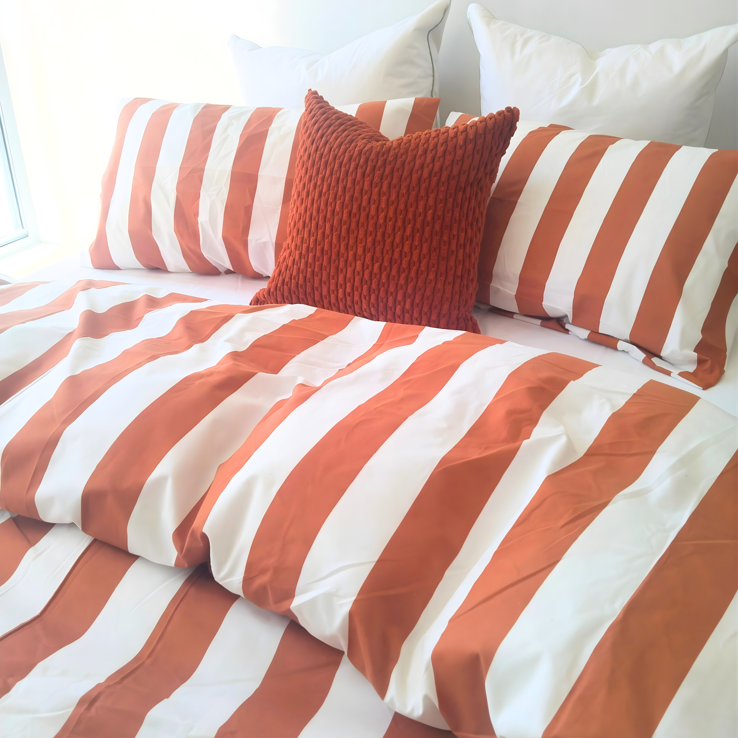 Rust Strix Microfiber Quilt Cover – Ultra-Soft & Luxury Bedding