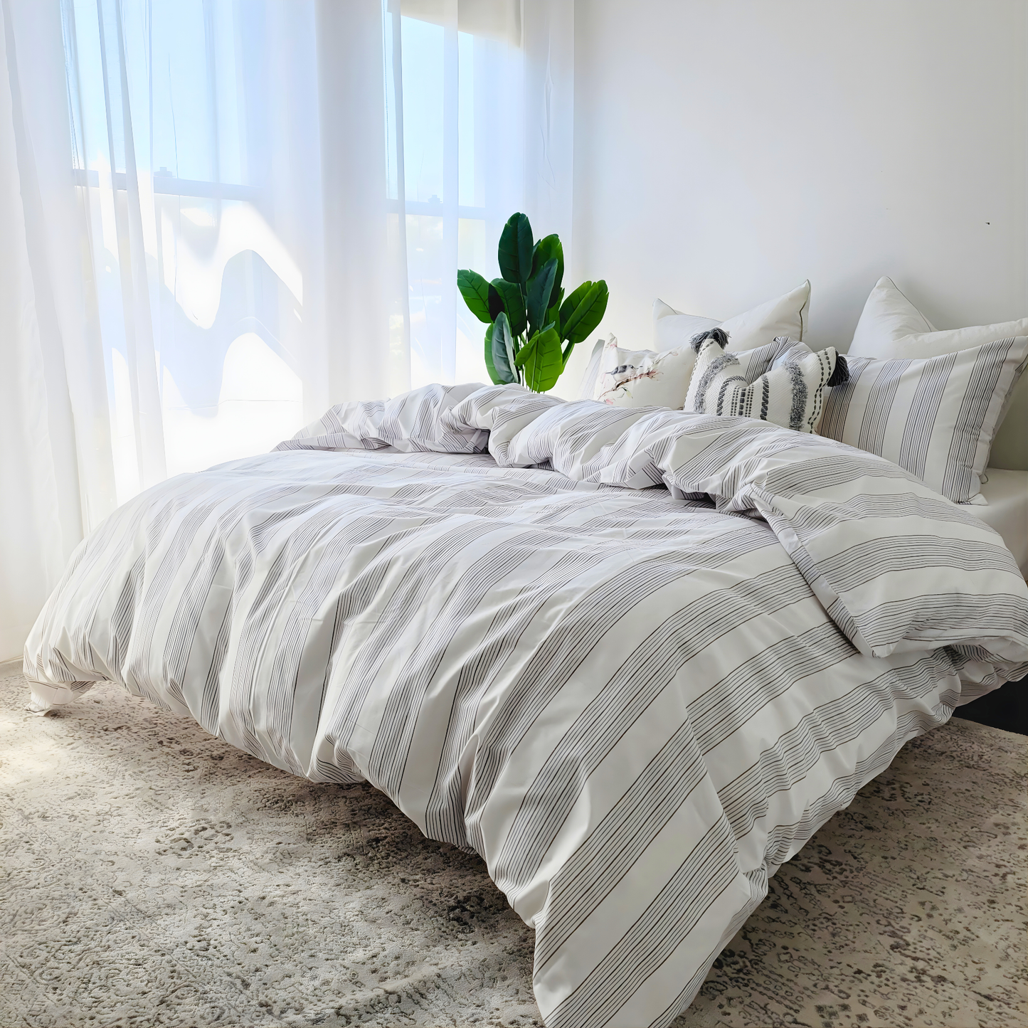 Kaira-Eco Living Ultra Light Quilt Cover Set |Pure Cotton Percale