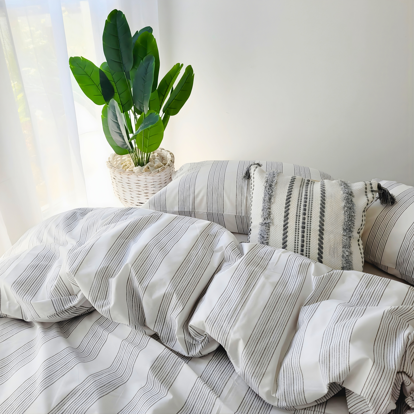 Kaira-Eco Living Ultra Light Quilt Cover Set |Pure Cotton Percale