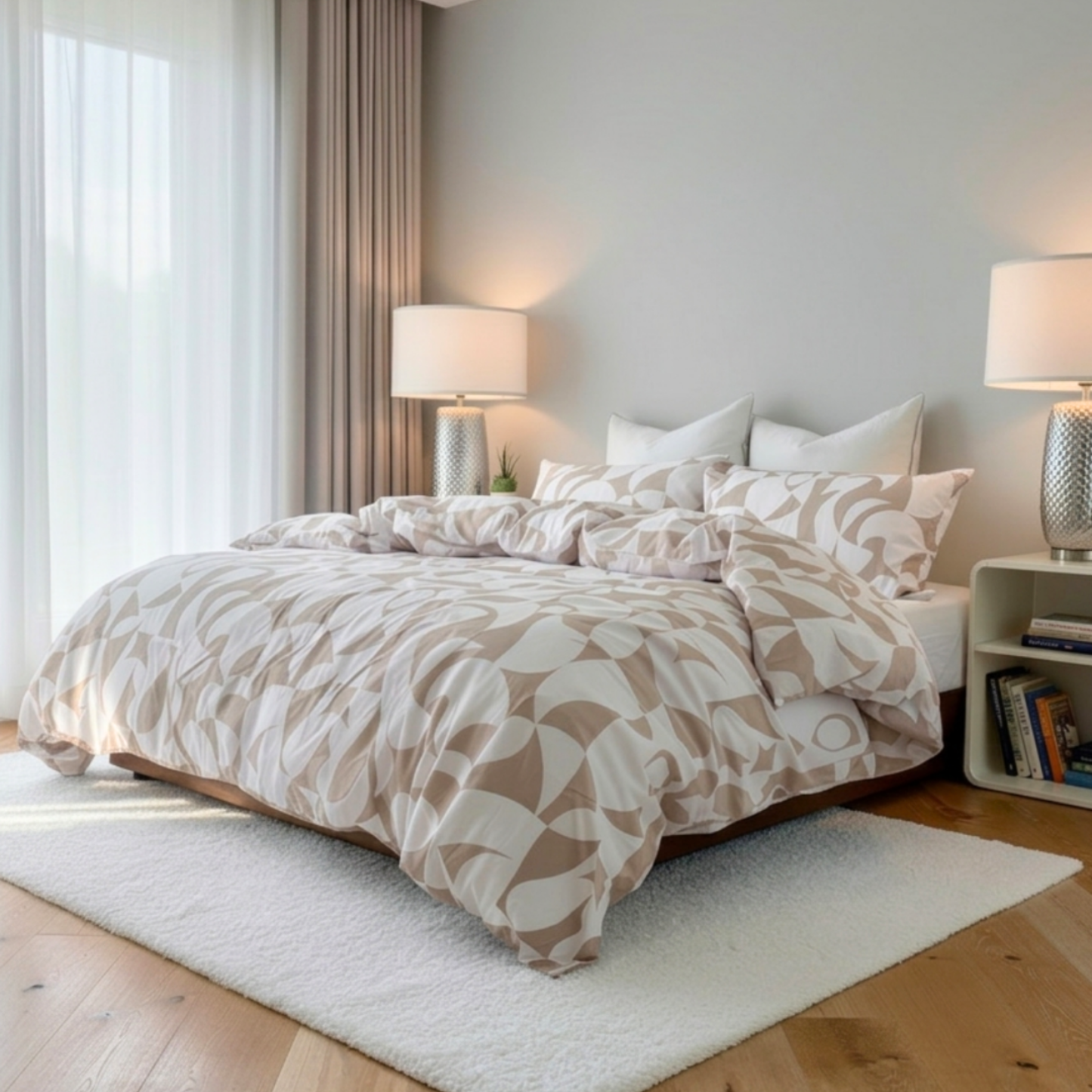 Scandi Beige Pure Cotton Quilt Cover Set