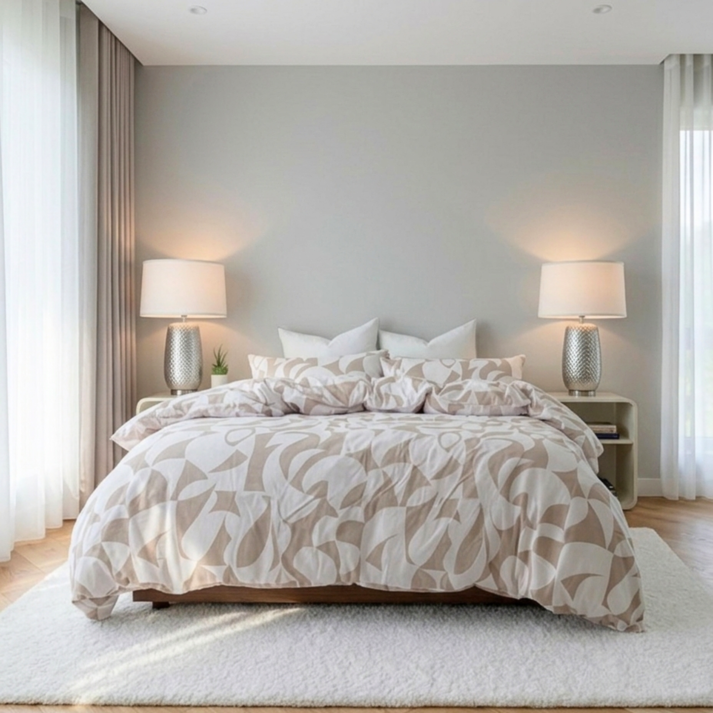 Scandi Beige Pure Cotton Quilt Cover Set