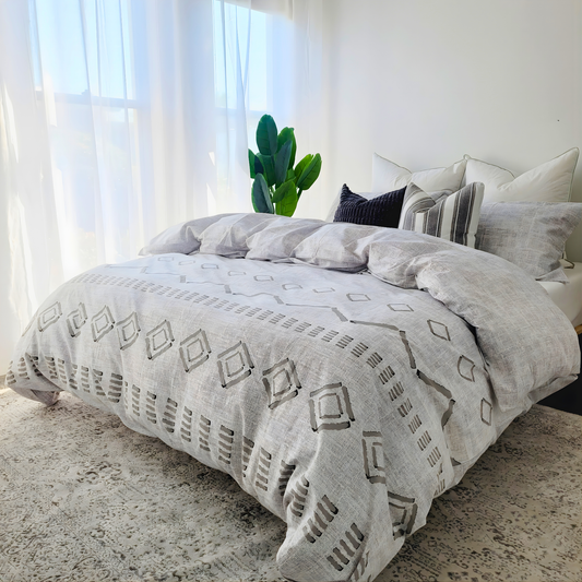 Ana-Eco Living Ultra Light Quilt Cover Set |Pure Cotton Percale