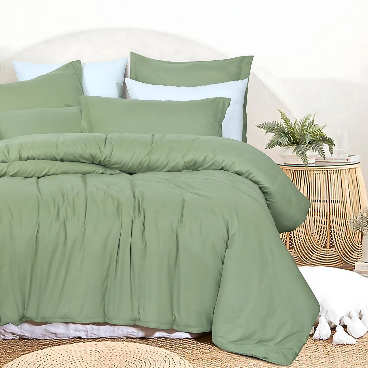 Light Sage Quilt Cover Set -Ultra-Soft Bed Linen