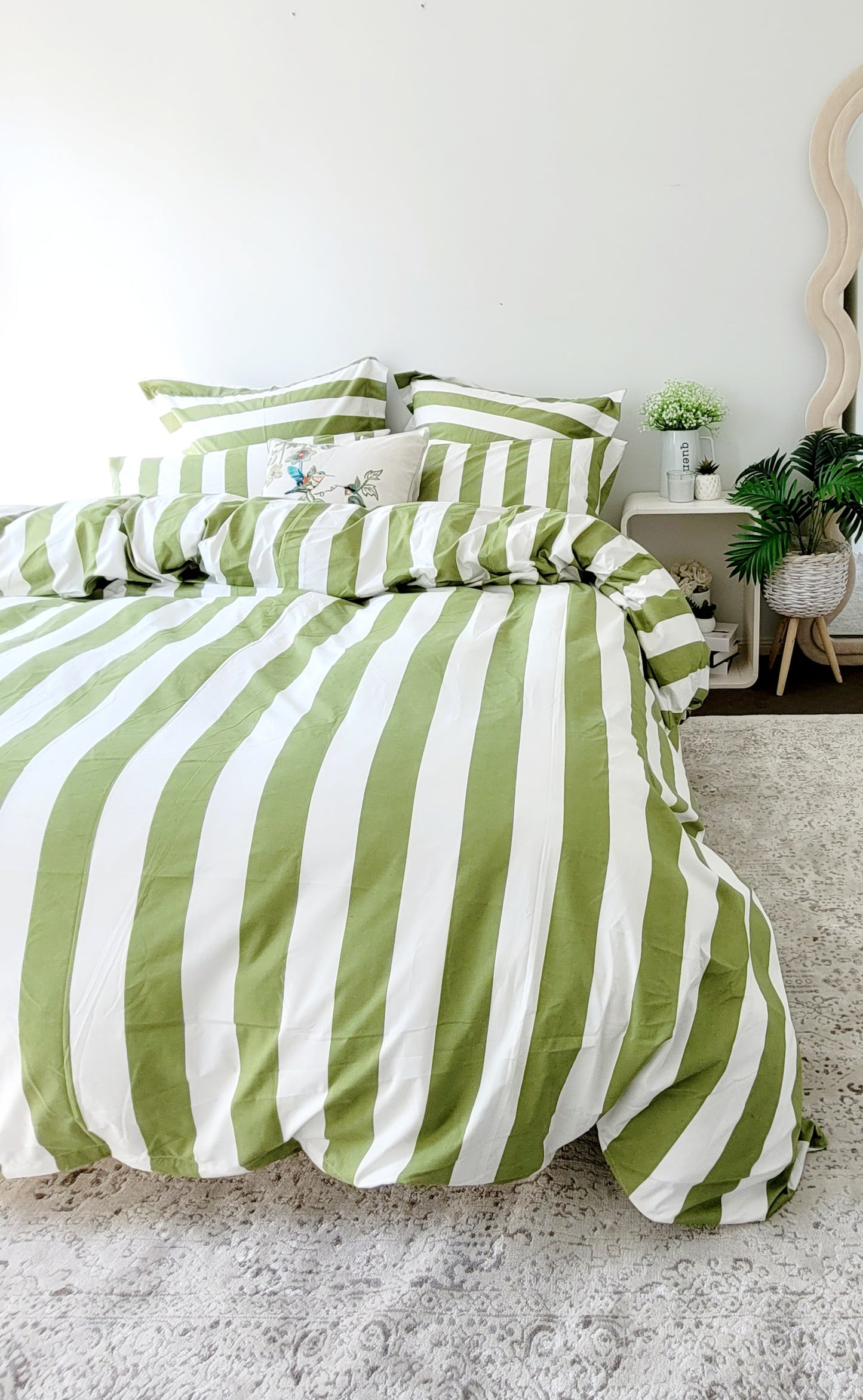 Olive Strix Microfiber Quilt Cover – Ultra-Soft & Luxury Bedding