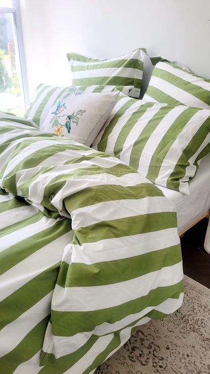 Olive Strix Microfiber Quilt Cover – Ultra-Soft & Luxury Bedding