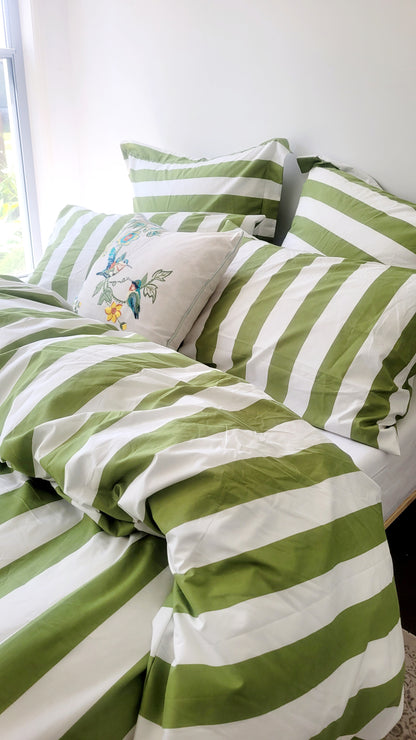 Olive Strix Microfiber Quilt Cover – Ultra-Soft & Luxury Bedding