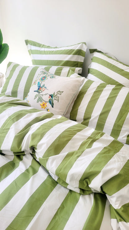 OLIVE STRIX European Pillowcase Pair