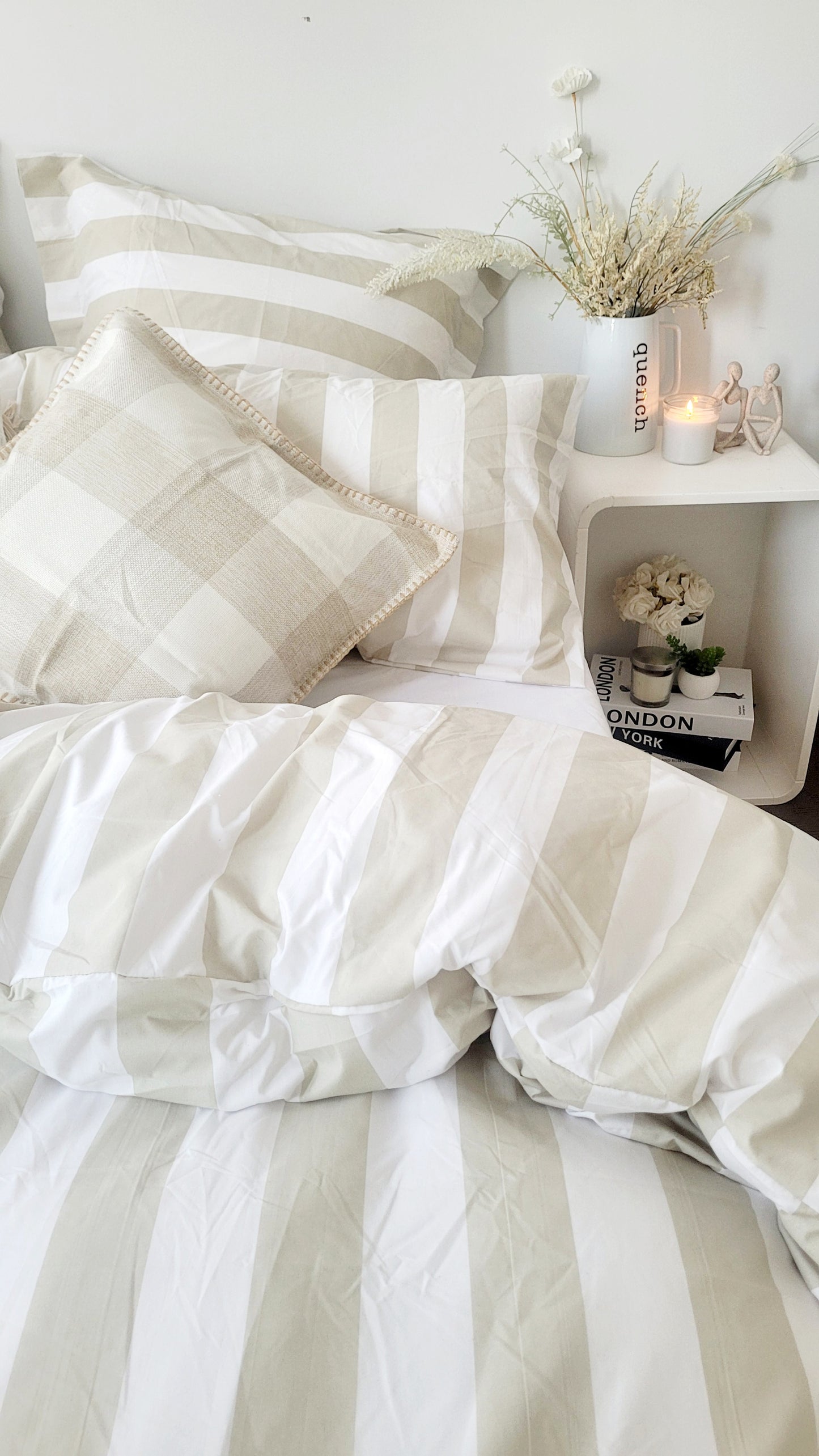 Beige Strix Microfiber Quilt Cover – Ultra-Soft & Luxury Bedding