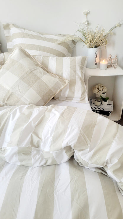 Beige Strix Microfiber Quilt Cover – Ultra-Soft & Luxury Bedding