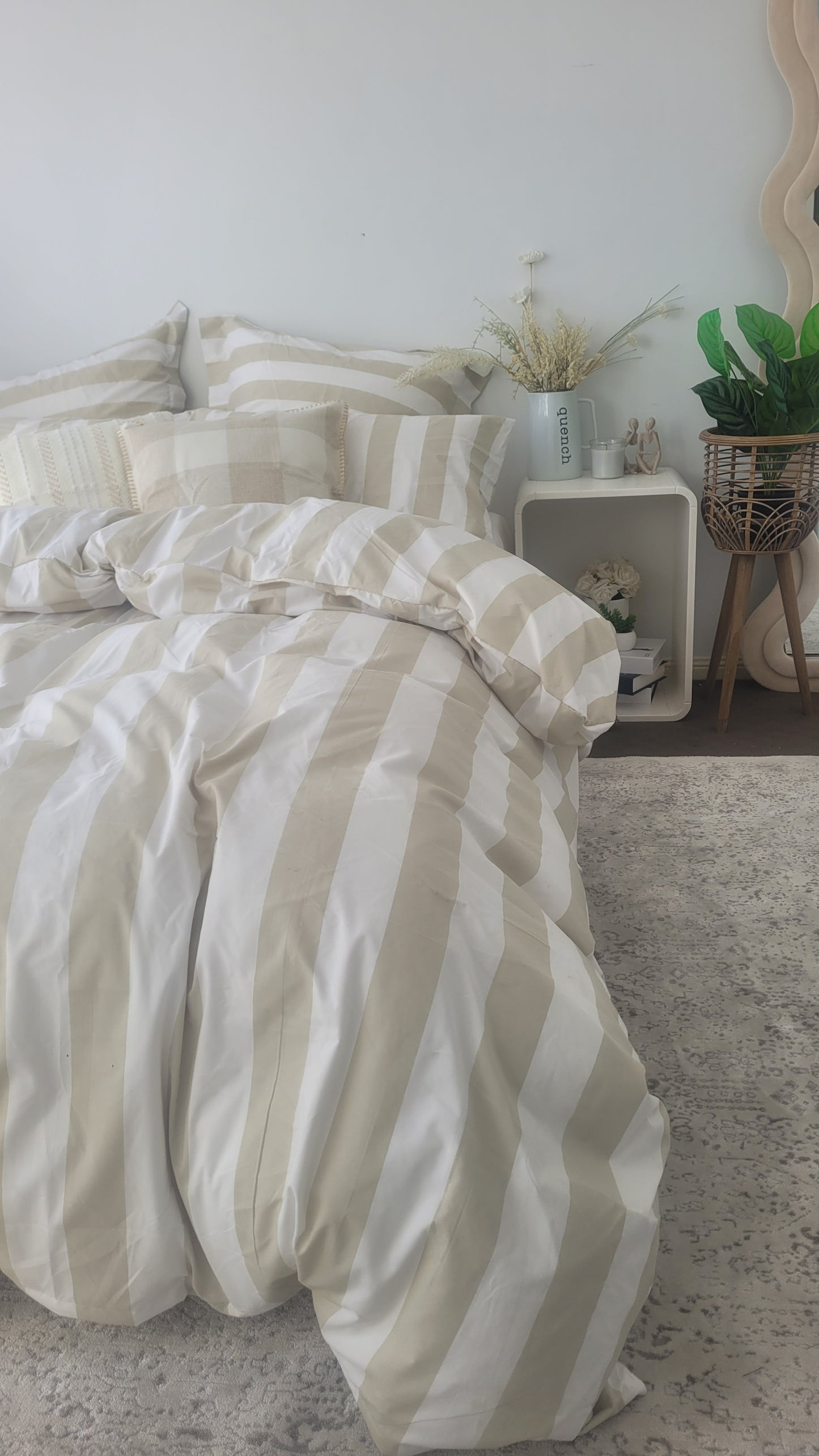 Beige Strix Microfiber Quilt Cover – Ultra-Soft & Luxury Bedding