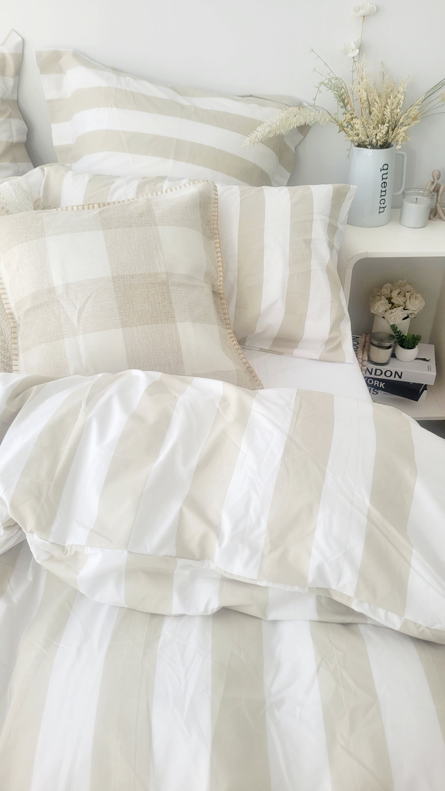 Beige Strix Microfiber Quilt Cover – Ultra-Soft & Luxury Bedding